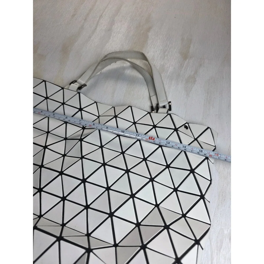 MW Geometric Triangle Tote Bag White Black Modern Minimalist Y2K Futuristic